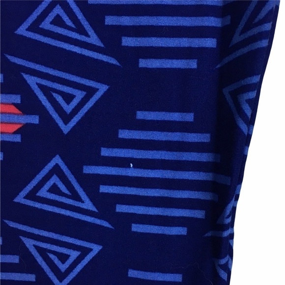 LULAROE Leggings OS One Size Abstract Print Stripe Southwestern Aztec Boho Blue - Picture 9 of 10